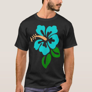 ターコイズハイビスカスフラワー Tシャツ