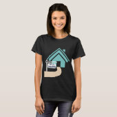 ターコイズハウス付きの夢想家のサインデザインの家 Tシャツ (正面フル)