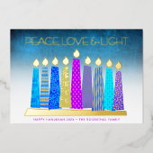 ターコイズハヌカキャンドルピースラブ実在金ゴールド 箔シーズンカード (正面)