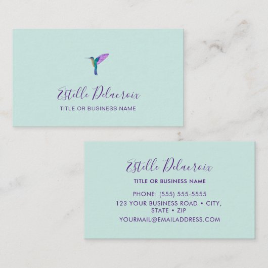 ターコイズハミングバードスクエア名刺 名刺 (正面/裏面)