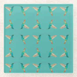 ターコイズハミングバード ガラスコースター