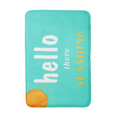 ターコイズハローザインサンシャインタイポグラフィ バスマット (正面縦)