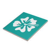 ターコイズハワイアンハイビスカスフラワーフローラプリント タイル (側面)