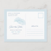 ターコイズハンドドロッドパーム葉ビーチトロピカル 案内ポストカード (裏面)