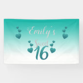 ターコイズハートと数値 横断幕 (横)