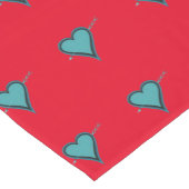 ターコイズハートと矢印 ショートテーブルランナー (コーナー)