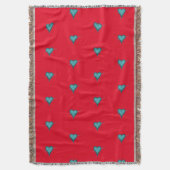 ターコイズハートと矢印 スローブランケット (正面縦)