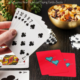 ターコイズハートと矢印 トランプ