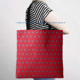 ターコイズハートと矢印 トートバッグ