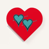 ターコイズハートと矢印 ノートブック (正面)