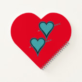 ターコイズハートと矢印 ノートブック (裏面)