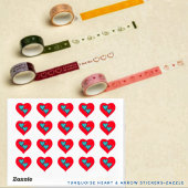 ターコイズハートと矢印 ハートシール