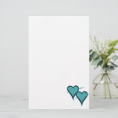 ターコイズハートと矢印 便箋 (スタンド正面)