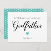 ターコイズハートは私のゴッドファーザーの提案 招待状 (正面/裏面)