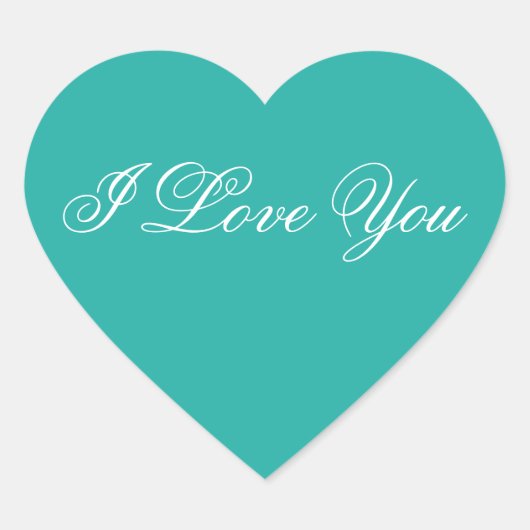 ターコイズハートシール – 愛するI Love You ハートシール (正面)