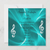 ターコイズハートスイート16誕生日 招待状 (裏面)