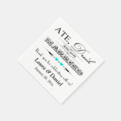 ターコイズハートス結婚クルズのナプキン スタンダードカクテルナプキン (角)