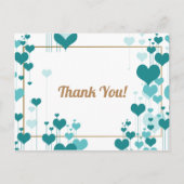 ターコイズハートデザインありがとう ポストカード (正面)
