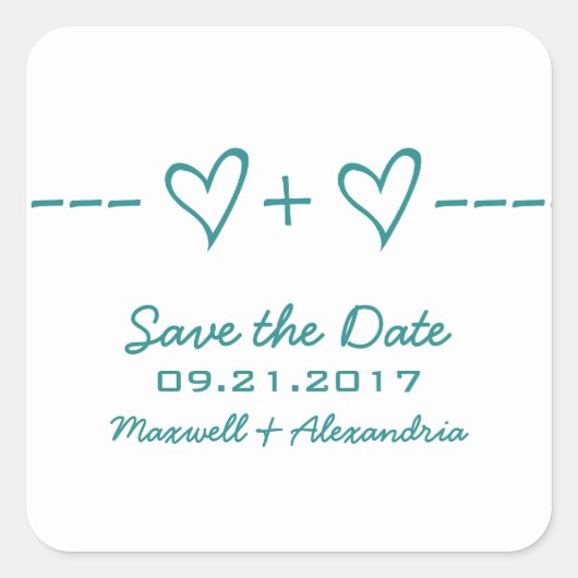ターコイズハート方程式 Save the Date ステッカー (正面)