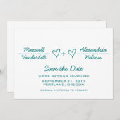 ターコイズハート方程式 Save the Date 招待状 (正面/裏面)