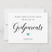 ターコイズハート あなたに名付け親になってほしい プロポーズ 招待状 (正面)