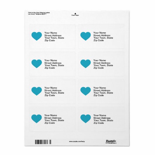 ターコイズハート ラベル (フルシート)