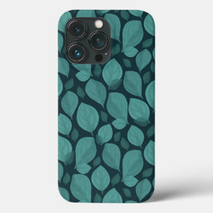 ターコイズバジル葉のハーブ植物のパターン iPhone 13 PROケース