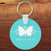 ターコイズバタフライスワーズキーチェーン キーホルダー (正面)