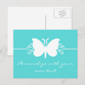 ターコイズバタフライ渦巻きはがき ポストカード (正面/裏面)
