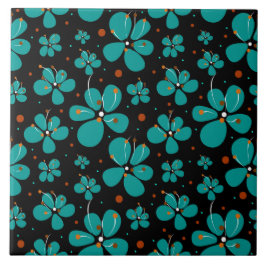 ターコイズバターカップ花 タイル