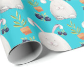 ターコイズバニカラフルー水彩模様 ラッピングペーパー (ロールコーナー)