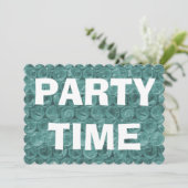 ターコイズバブルラップパターン引っ越し祝いパーティーパーティー 招待状 (スタンド正面)