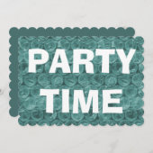 ターコイズバブルラップパターン誕生日パーティー 招待状 (正面/裏面)