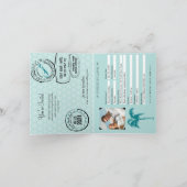 ターコイズバミューダパスポート結婚式招待状 招待状 (内部)