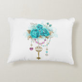 ターコイズバラと鍵 アクセントクッション (裏面)