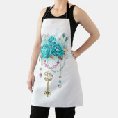 ターコイズバラと鍵 エプロン (インサイチュ)