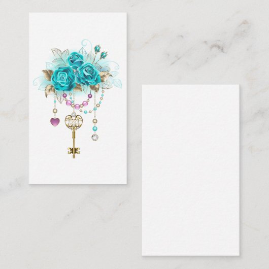 ターコイズバラと鍵 エンクロージャーカード (正面/裏面)