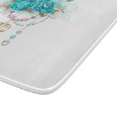 ターコイズバラと鍵 カッティングボード (角)