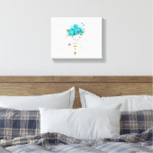 ターコイズバラと鍵 キャンバスプリント (インサイチュ (寝室))