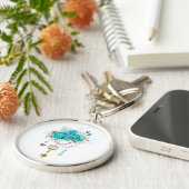 ターコイズバラと鍵 キーホルダー (側面)