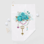 ターコイズバラと鍵 ゴルフタオル (インサイチュ)