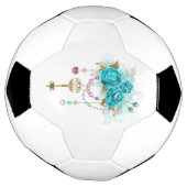 ターコイズバラと鍵 サッカーボール (回転)