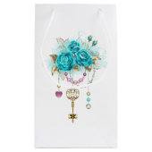 ターコイズバラと鍵 スモールペーパーバッグ (裏面)
