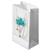 ターコイズバラと鍵 スモールペーパーバッグ (正面アングル)