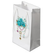 ターコイズバラと鍵 スモールペーパーバッグ (裏面アングル)