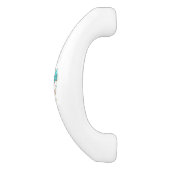 ターコイズバラと鍵 セラミックキャビネット取っ手 (側面)