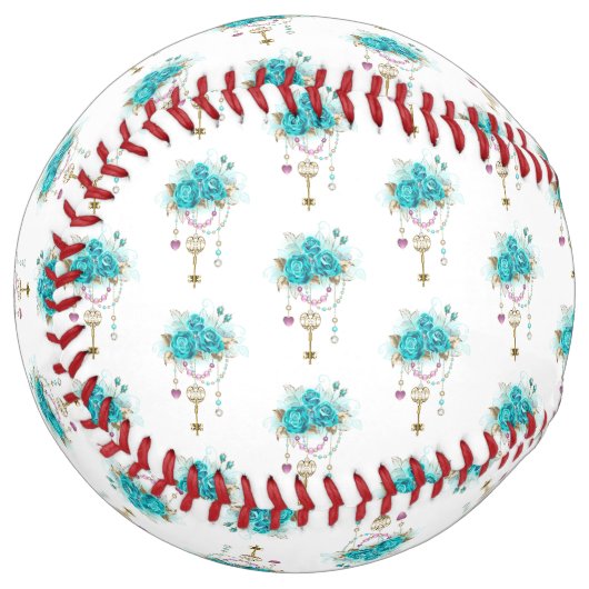 ターコイズバラと鍵 ソフトボール (正面左)