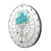 ターコイズバラと鍵 ダーツボード (正面右)