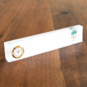 ターコイズバラと鍵 デスクネームプレート (側面)