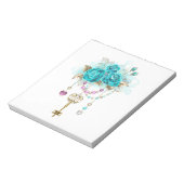 ターコイズバラと鍵 ノートパッド (回転)